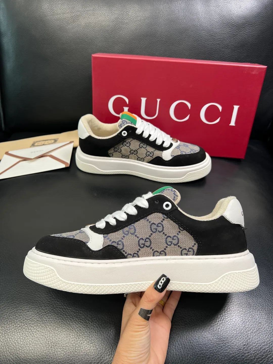 Men's shoes 💰780 Gucci high quality top crafts Gucci counter new original factory configuration, imported cowhide fabric from Italy, imported cowhide lining, breathable and comfortable, sole: original factory special supply original sole super comfortable, original factory and single goods, welcome to compare, code number 38-44 (customized 45)